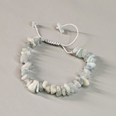 دستبند سنگ آکوامارین | دستساز با نخ مکرومه قابل تنظیم