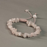 دستبند سنگ رزکوارتز | دست ساز با نخ مکرومه قابل تنظیم